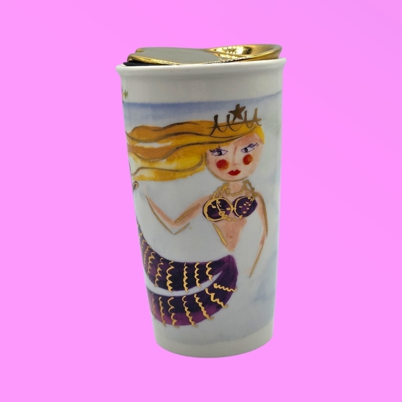 Starbucks 2015 Mermaid Siren Ceramic Tumbler Travel Mug Cup - Picture 1 of 8